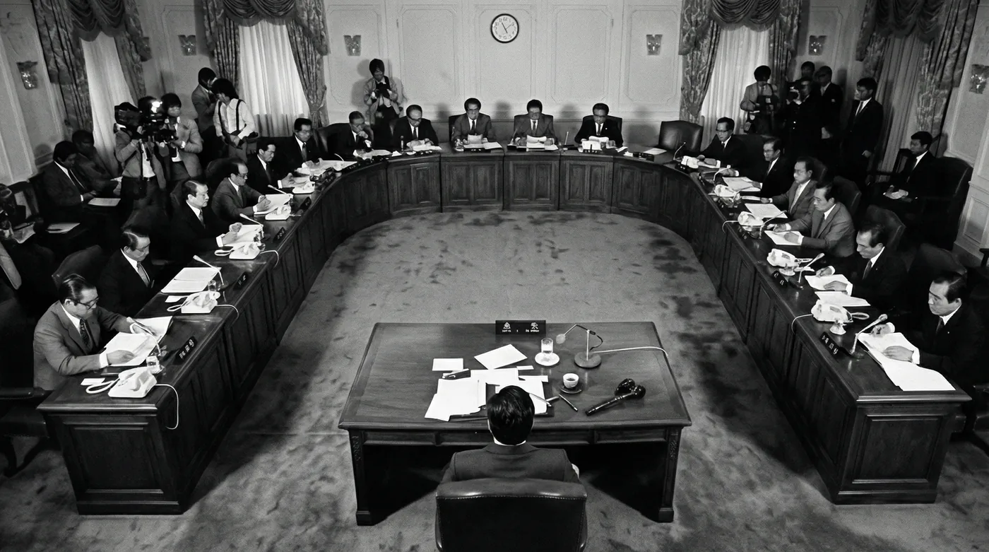Overhead view of the 1948 Constitutional Assembly chamber