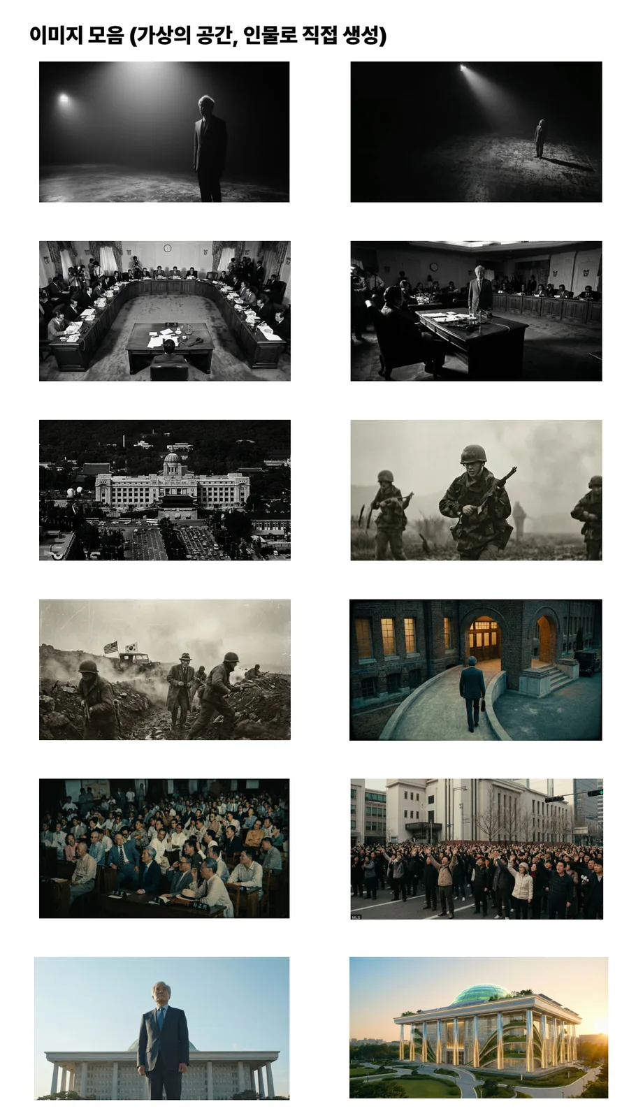 Evidence document — a collection of 12 images I generated