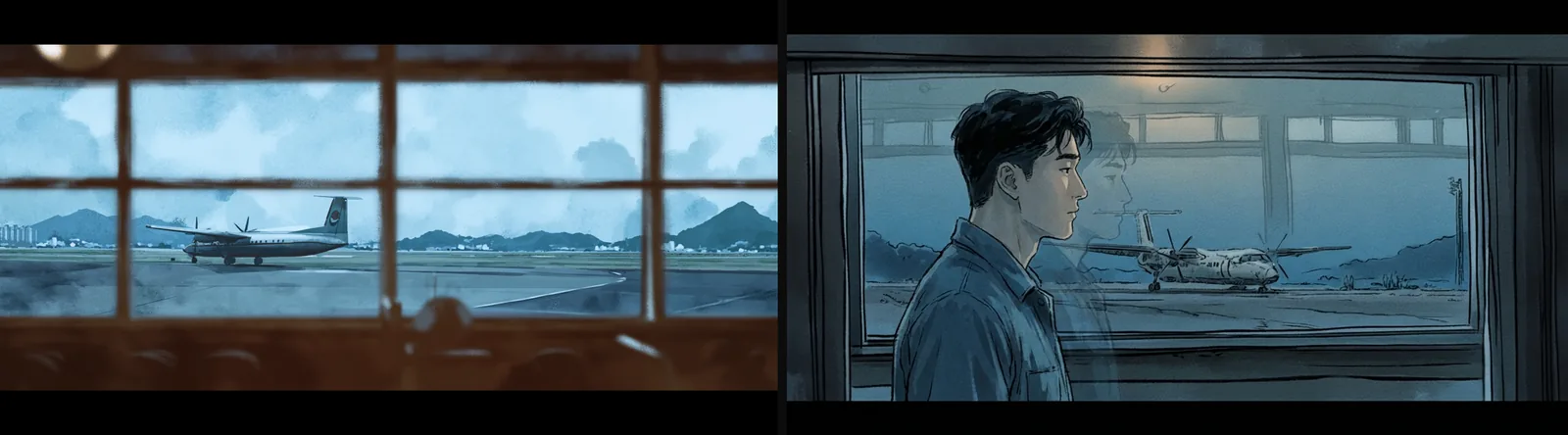 Left, a candidate made with Midjourney; right, the selected shot remade with Nano Banana.