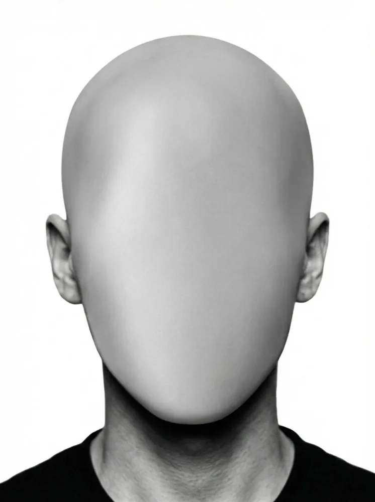 Expressionless face template for making the composite sketch